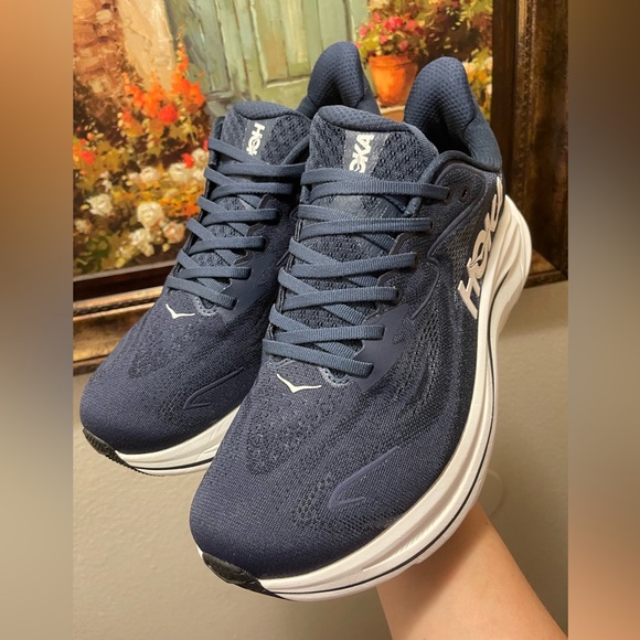 HOKA Clifton 10 Shoes  Navy/White - Picture 9 of 16